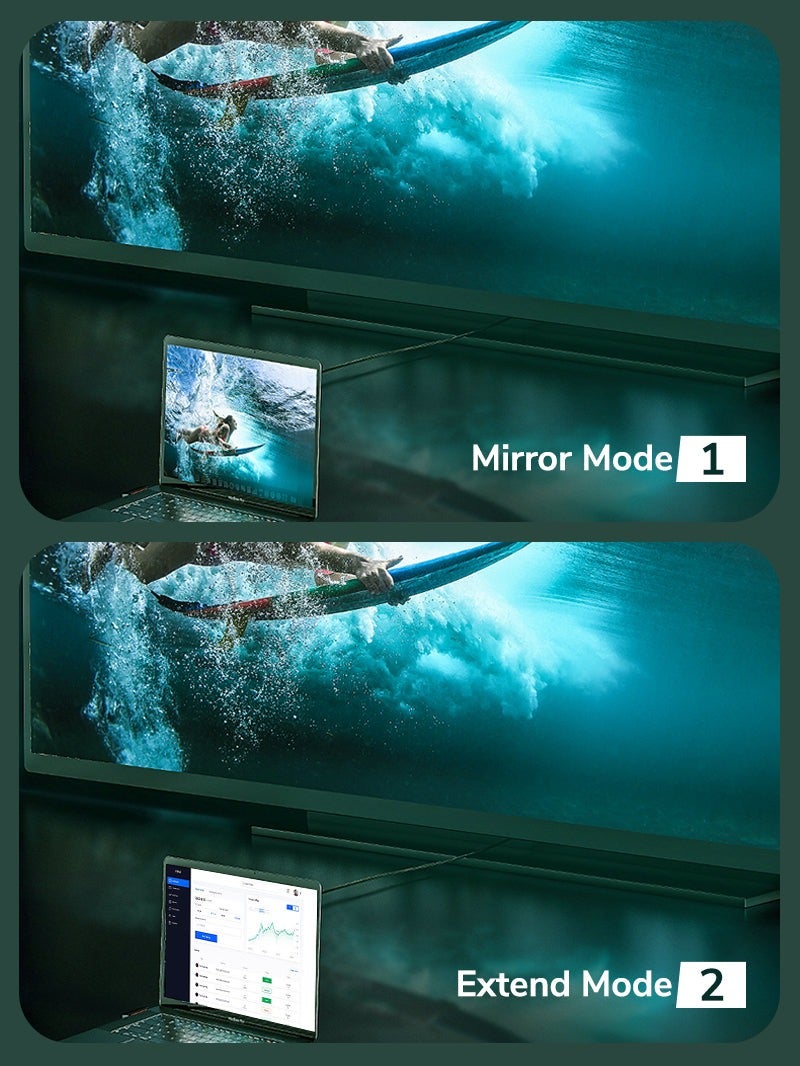كابل تايم محول كابل تايم من منفذ العرض إلى منفذ HDMI، يدعم دقة Full HD (1920*1080 بكسل)/60 هرتز، غلاف من مادة PVC سوداء - Image 3